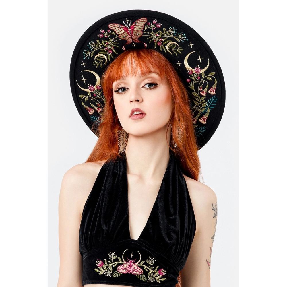 Restyle - Wilderwood Fedora hut - Breiter Krempe - Schwarz